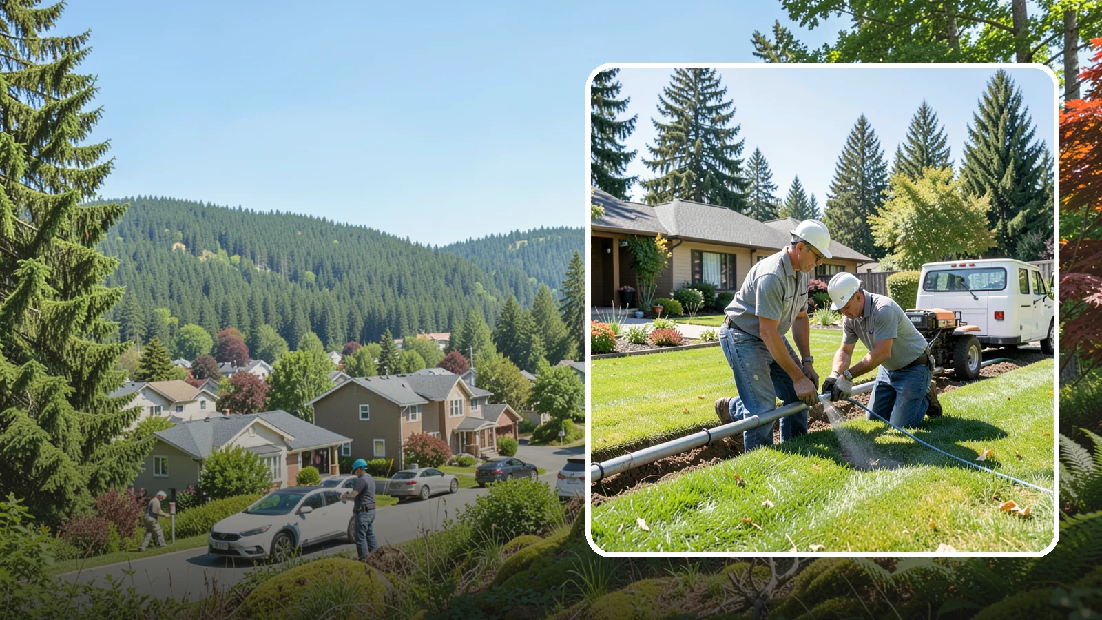 Mainline Leak Repair in Index, Snohomish County, WA - We repair pressurized mainline leaks that cause constant water flow, low pressure, and soggy ground even when your sprinklers are...