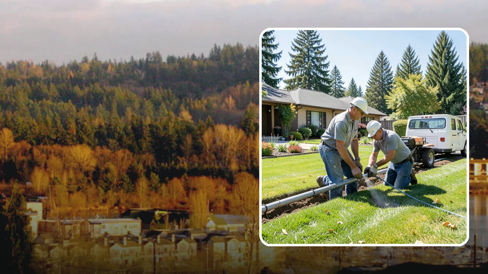Mainline Leak Repair in Kenmore, King County, WA - We repair pressurized mainline leaks that cause constant water flow, low pressure, and soggy ground even when your sprinklers are...
