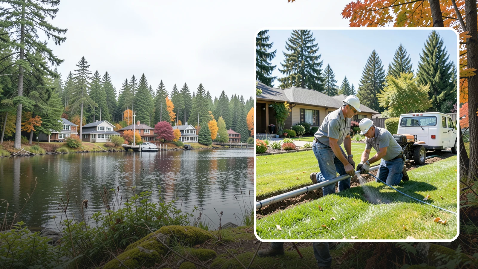 Mainline Leak Repair in La Conner, Skagit County, WA - We repair pressurized mainline leaks that cause constant water flow, low pressure, and soggy ground even when your sprinklers are...