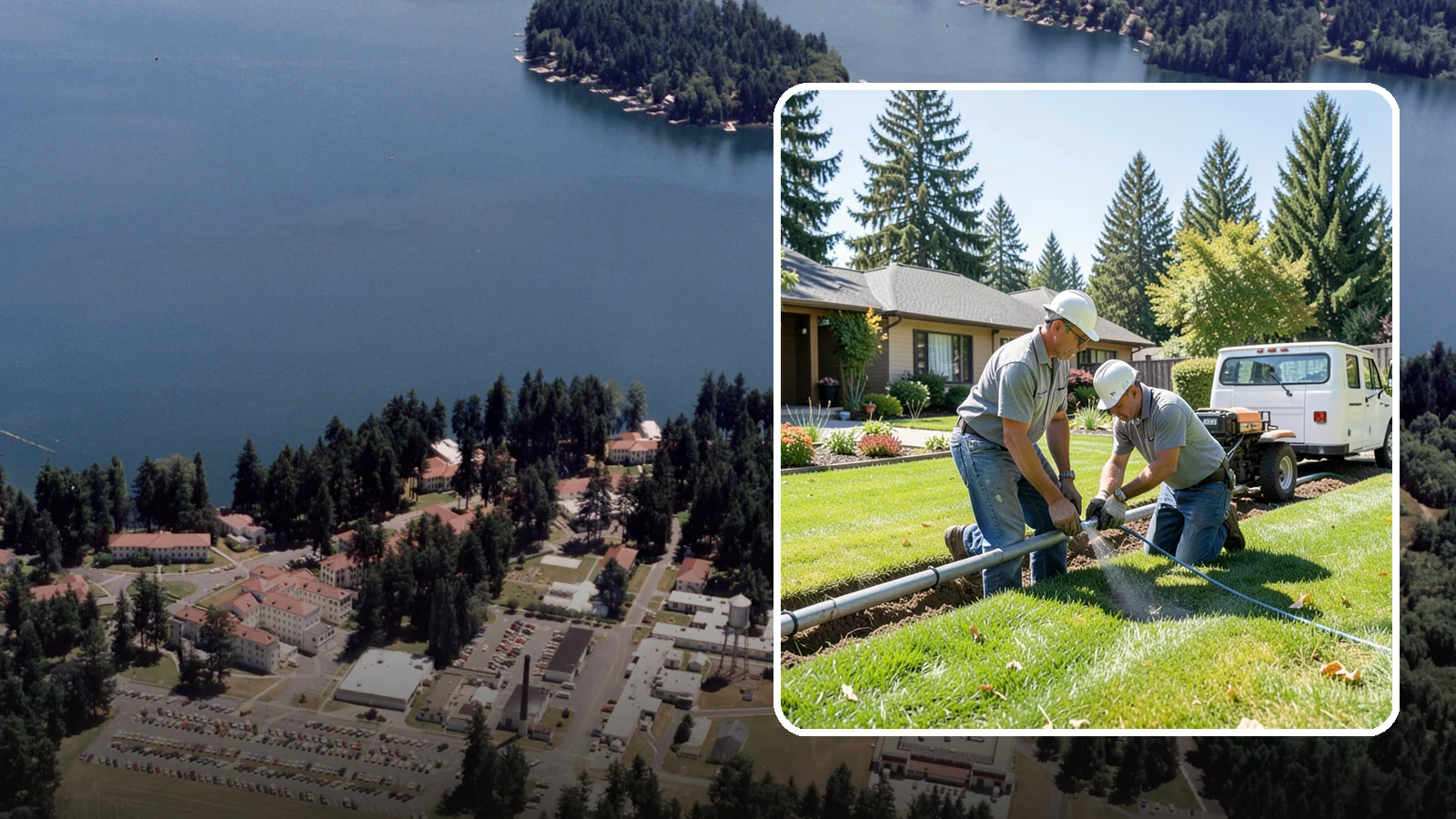 Mainline Leak Repair in Lakewood, Pierce County, WA - We repair pressurized mainline leaks that cause constant water flow, low pressure, and soggy ground even when your sprinklers are...
