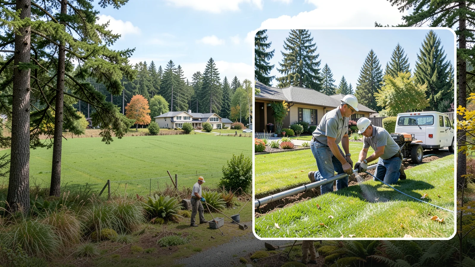 Mainline Leak Repair in Lyman, Skagit County, WA - We repair pressurized mainline leaks that cause constant water flow, low pressure, and soggy ground even when your sprinklers are...