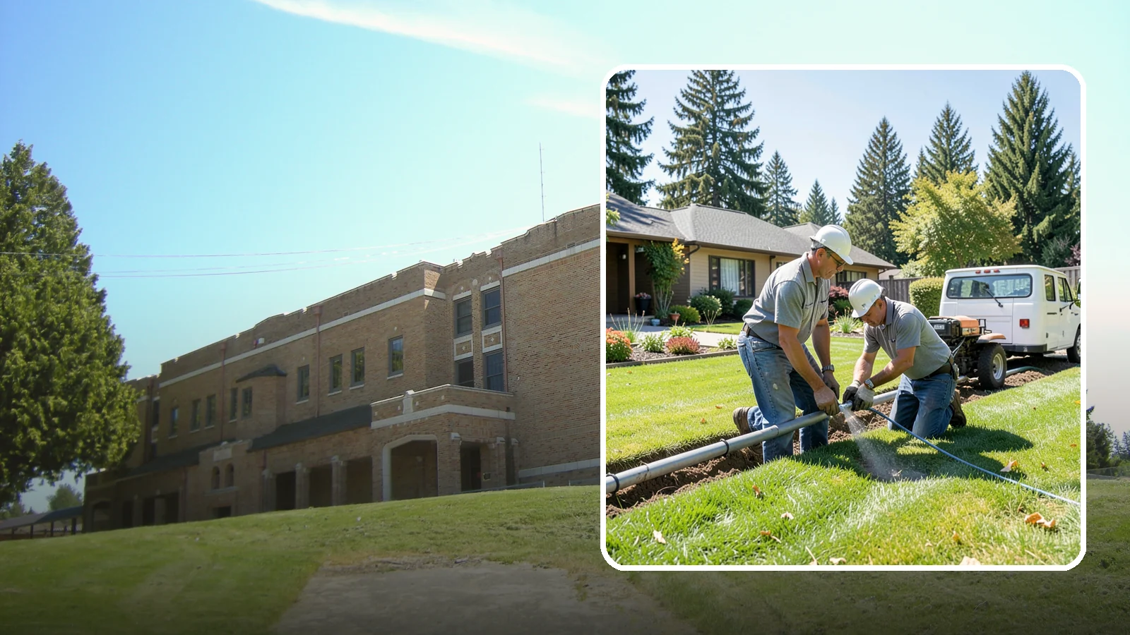 Mainline Leak Repair in Maple Valley, King County, WA - We repair pressurized mainline leaks that cause constant water flow, low pressure, and soggy ground even when your sprinklers are...