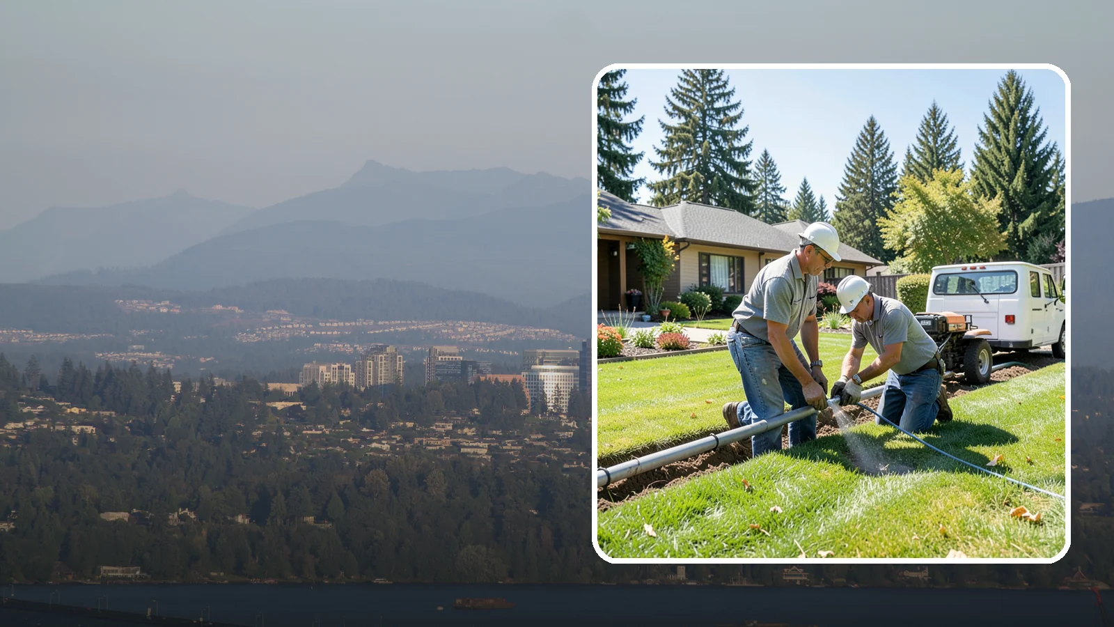 Mainline Leak Repair in Medina, King County, WA - We repair pressurized mainline leaks that cause constant water flow, low pressure, and soggy ground even when your sprinklers are...
