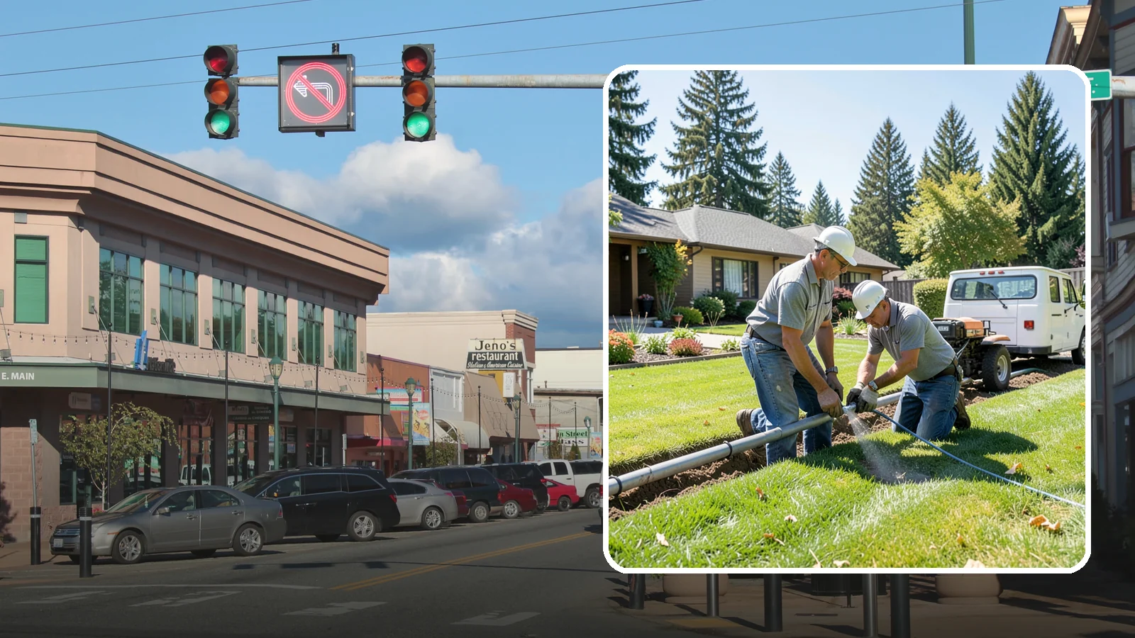 Mainline Leak Repair in Monroe, Snohomish County, WA - We repair pressurized mainline leaks that cause constant water flow, low pressure, and soggy ground even when your sprinklers are...