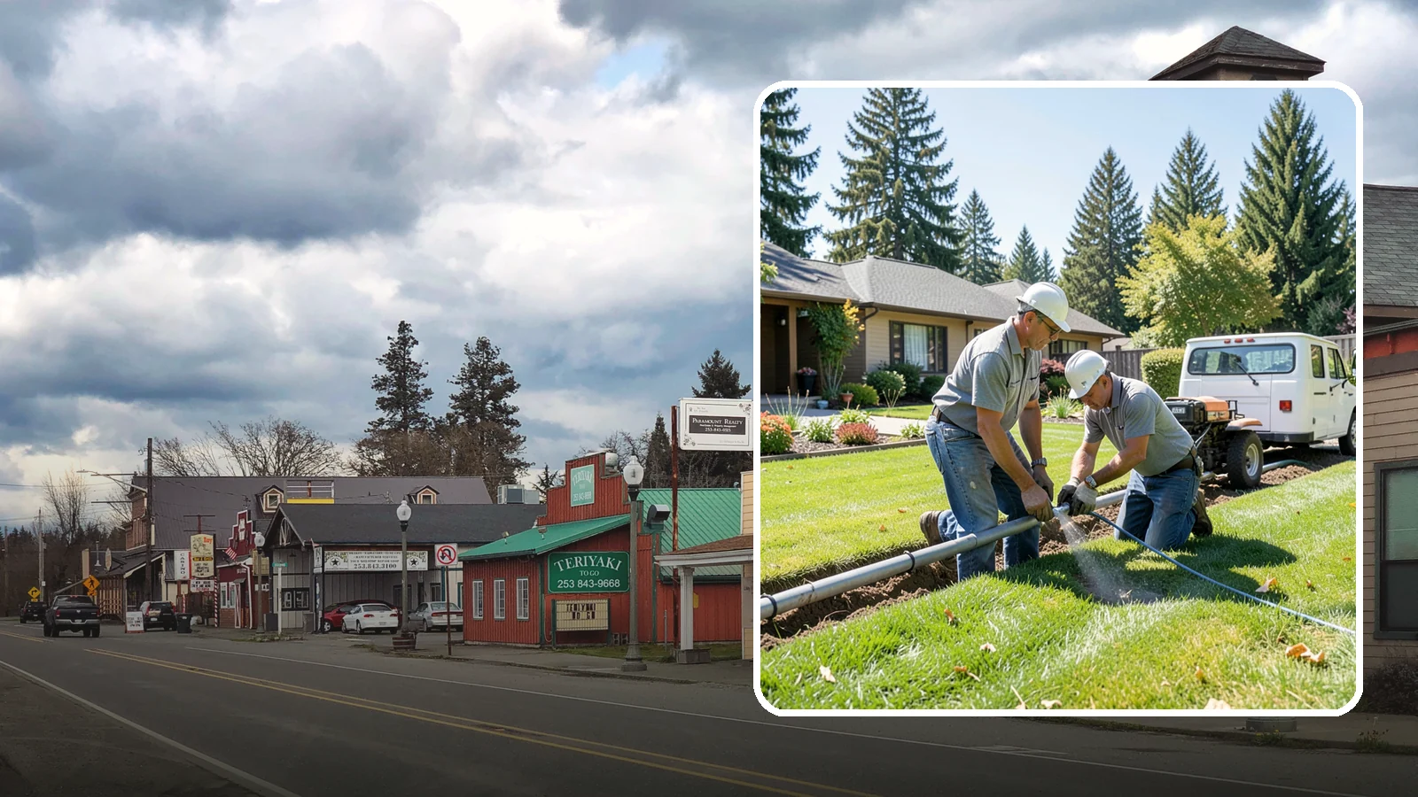 Mainline Leak Repair in Roy, Pierce County, WA - We repair pressurized mainline leaks that cause constant water flow, low pressure, and soggy ground even when your sprinklers are...