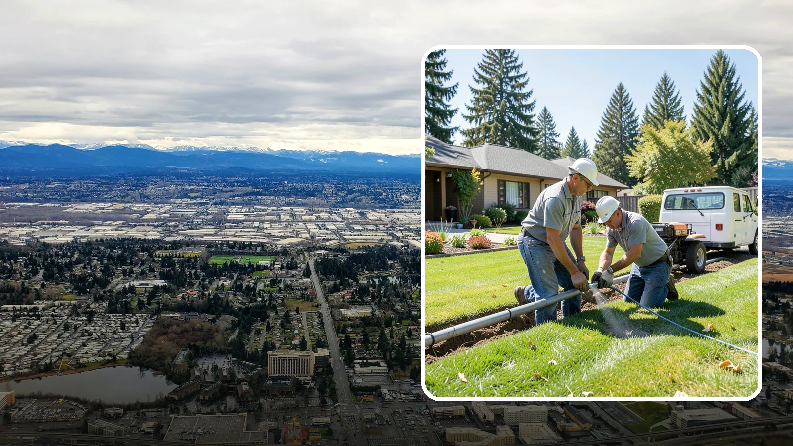 Mainline Leak Repair in SeaTac, King County, WA - We repair pressurized mainline leaks that cause constant water flow, low pressure, and soggy ground even when your sprinklers are...
