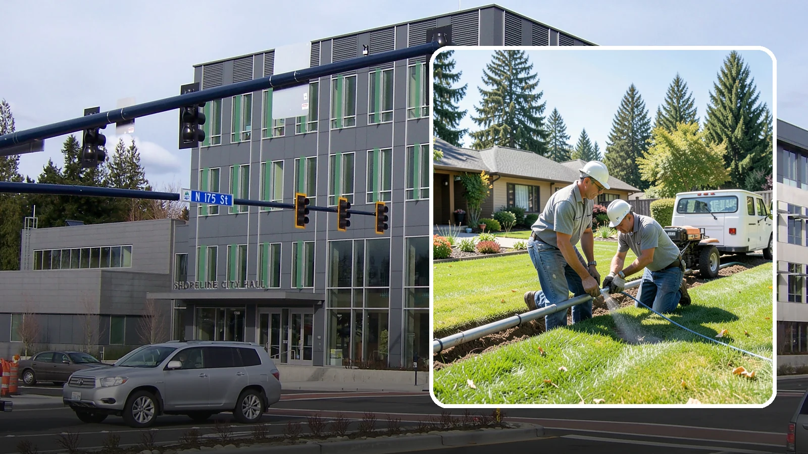Mainline Leak Repair in Shoreline, King County, WA - We repair pressurized mainline leaks that cause constant water flow, low pressure, and soggy ground even when your sprinklers are...