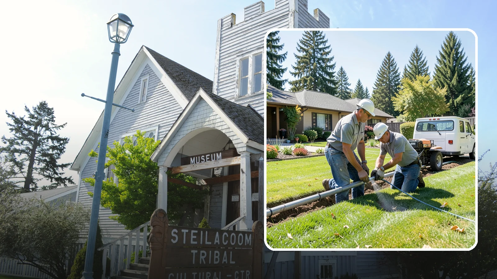Mainline Leak Repair in Steilacoom, Pierce County, WA - We repair pressurized mainline leaks that cause constant water flow, low pressure, and soggy ground even when your sprinklers are...
