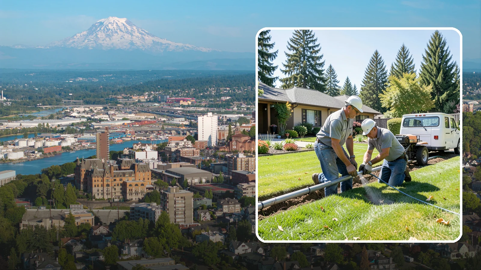Mainline Leak Repair in Tacoma, Pierce County, WA - We repair pressurized mainline leaks that cause constant water flow, low pressure, and soggy ground even when your sprinklers are...