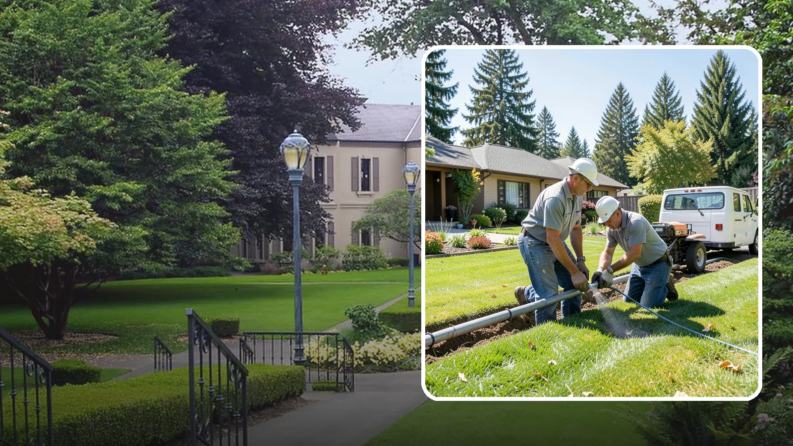 Mainline Leak Repair in Woodinville, King County, WA - We repair pressurized mainline leaks that cause constant water flow, low pressure, and soggy ground even when your sprinklers are...
