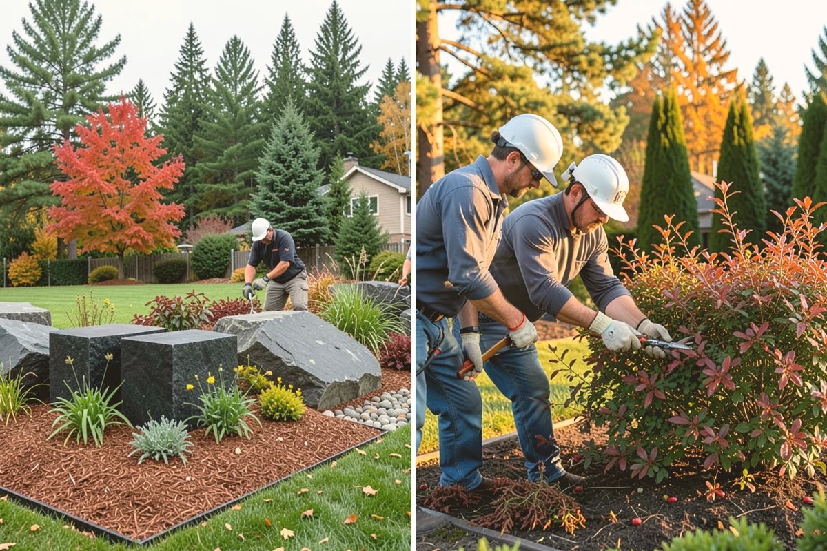 Mexican Beach Pebble Installation in Algona, King County, WA - Shape and grade the feature bed with clean, defined edges