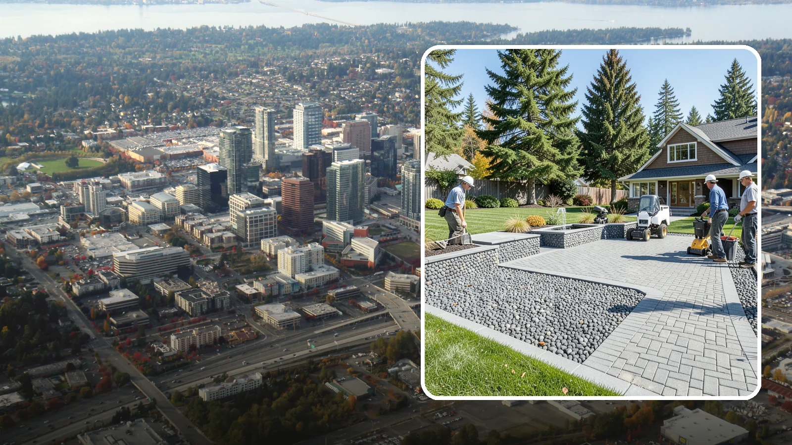 Mexican Beach Pebble Installation in Bellevue, King County, WA - Smooth, dark, ocean-tumbled pebbles that deliver a refined, high-end look for modern beds and water features.