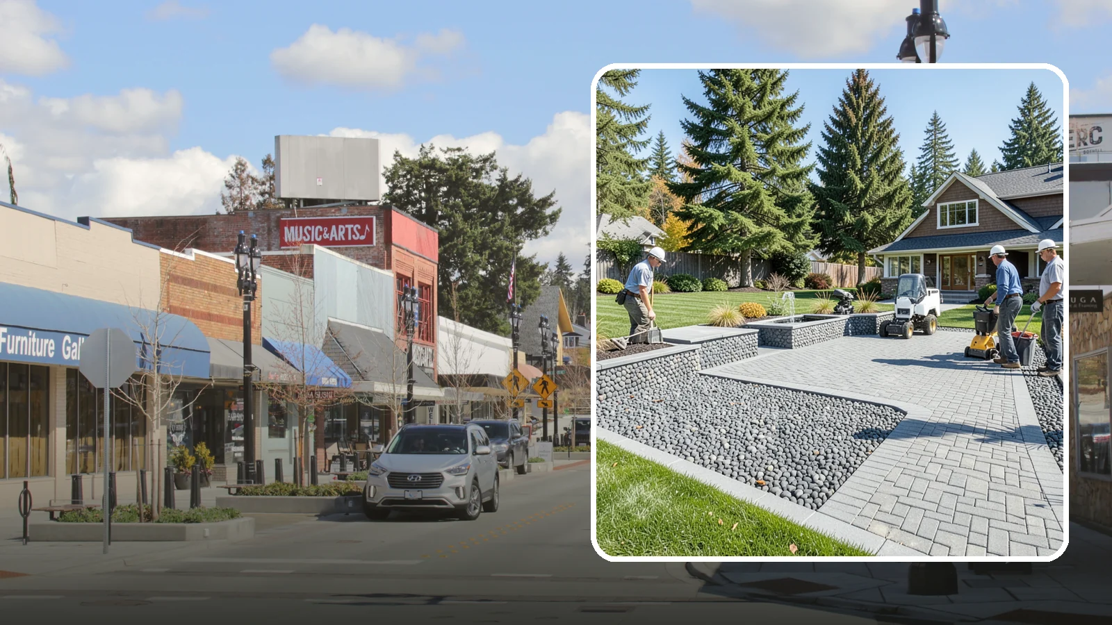 Mexican Beach Pebble Installation in Bothell, King County, WA - Smooth, dark, ocean-tumbled pebbles that deliver a refined, high-end look for modern beds and water features.