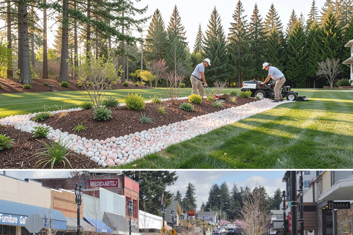 Mexican Beach Pebble Installation in Bothell, King County, WA - Mexican beach pebble installs in any season, though it looks its dramatic best glistening under our wet Northwest skies right...