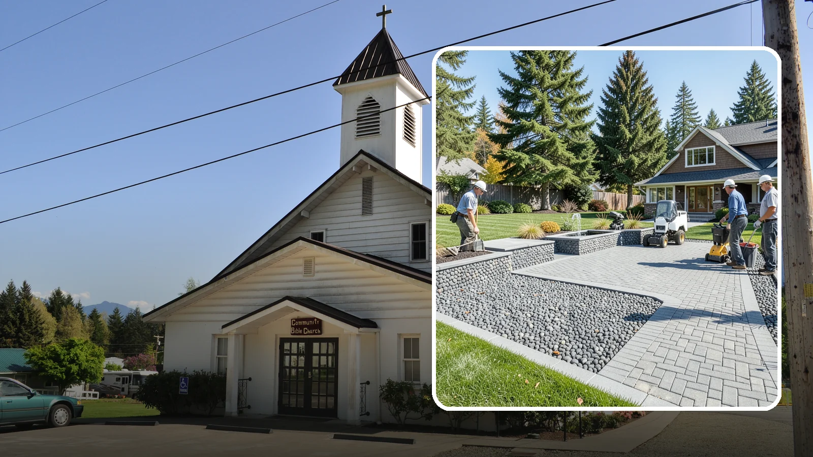 Mexican Beach Pebble Installation in Concrete, Skagit County, WA - Smooth, dark, ocean-tumbled pebbles that deliver a refined, high-end look for modern beds and water features.