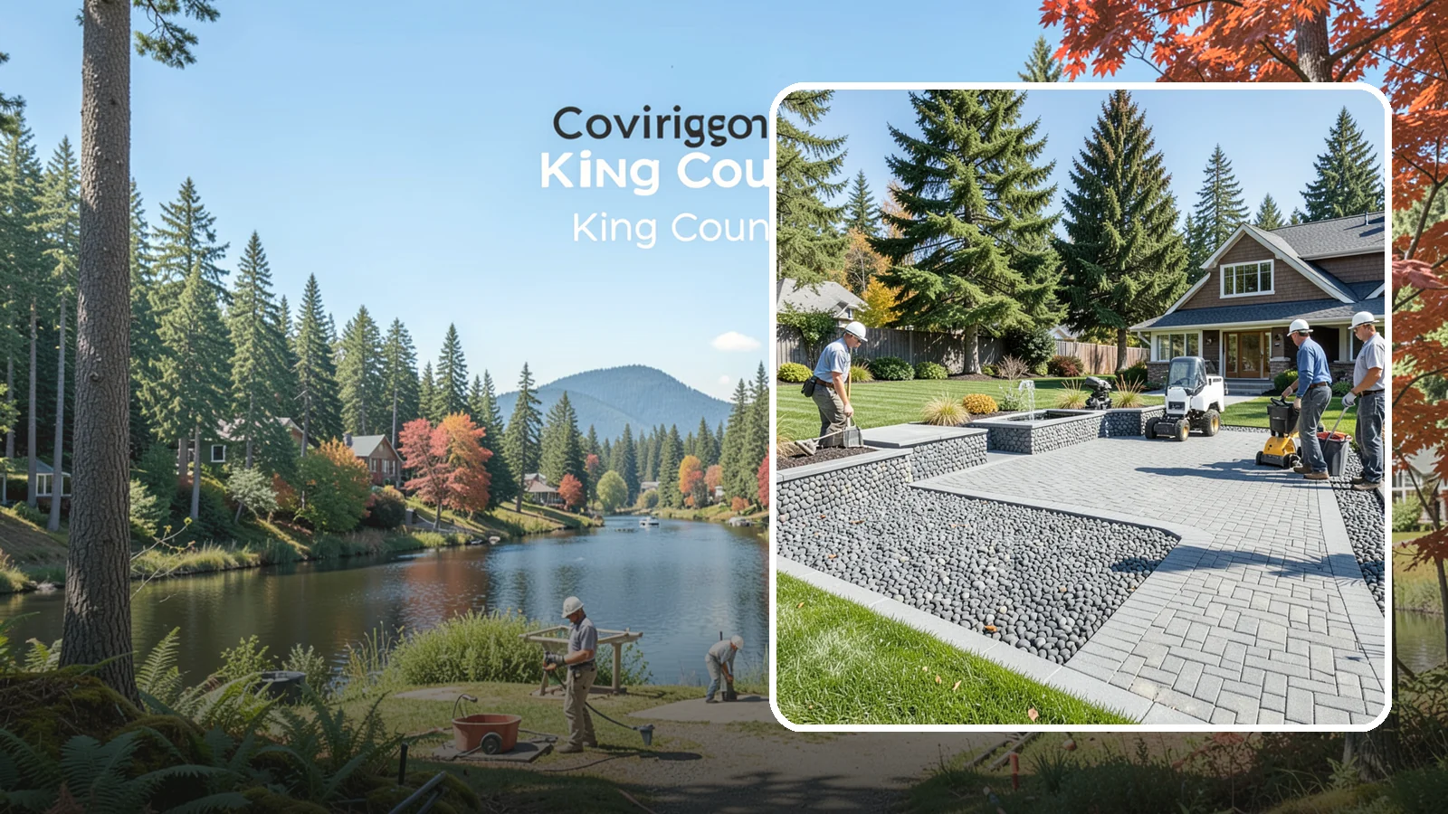 Mexican Beach Pebble Installation in Covington, King County, WA - Smooth, dark, ocean-tumbled pebbles that deliver a refined, high-end look for modern beds and water features.