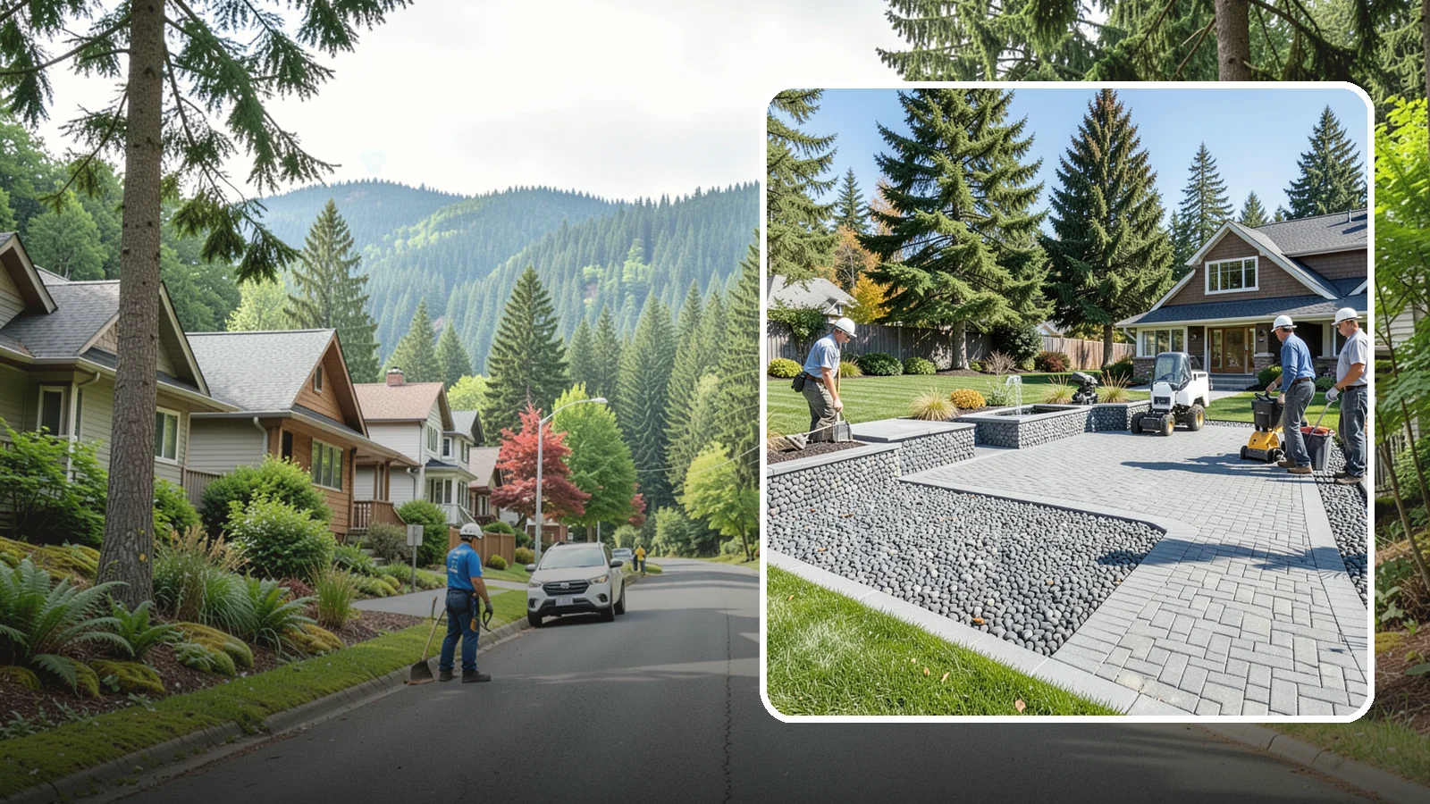 Mexican Beach Pebble Installation in Darrington, Snohomish County, WA - Smooth, dark, ocean-tumbled pebbles that deliver a refined, high-end look for modern beds and water features.