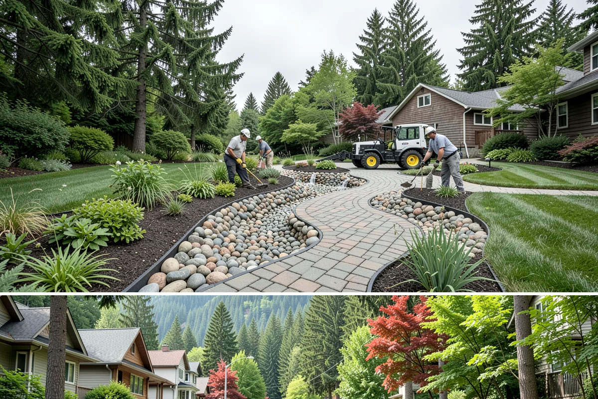 Mexican Beach Pebble Installation in Darrington, Snohomish County, WA - Mexican beach pebble installs in any season, though it looks its dramatic best glistening under our wet Northwest skies right...