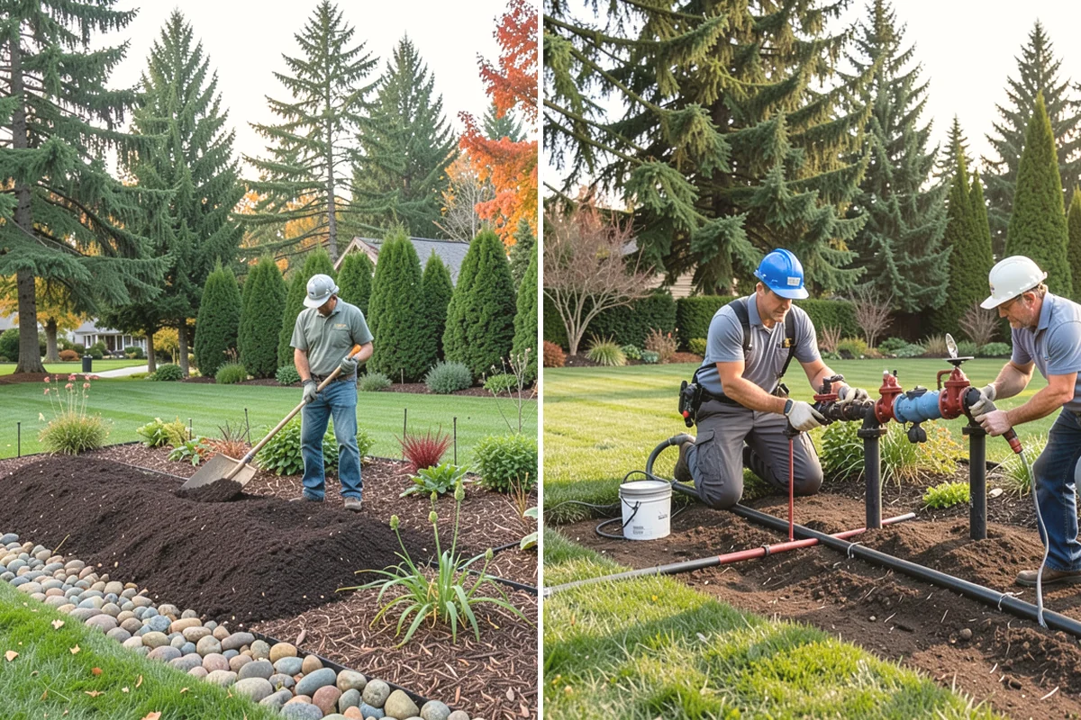 Mexican Beach Pebble Installation in Duvall, King County, WA - Shape and grade the feature bed with clean, defined edges