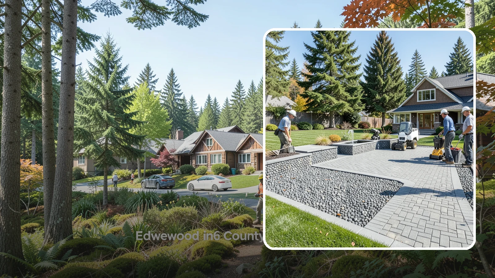Mexican Beach Pebble Installation in Edgewood, Pierce County, WA - Smooth, dark, ocean-tumbled pebbles that deliver a refined, high-end look for modern beds and water features.