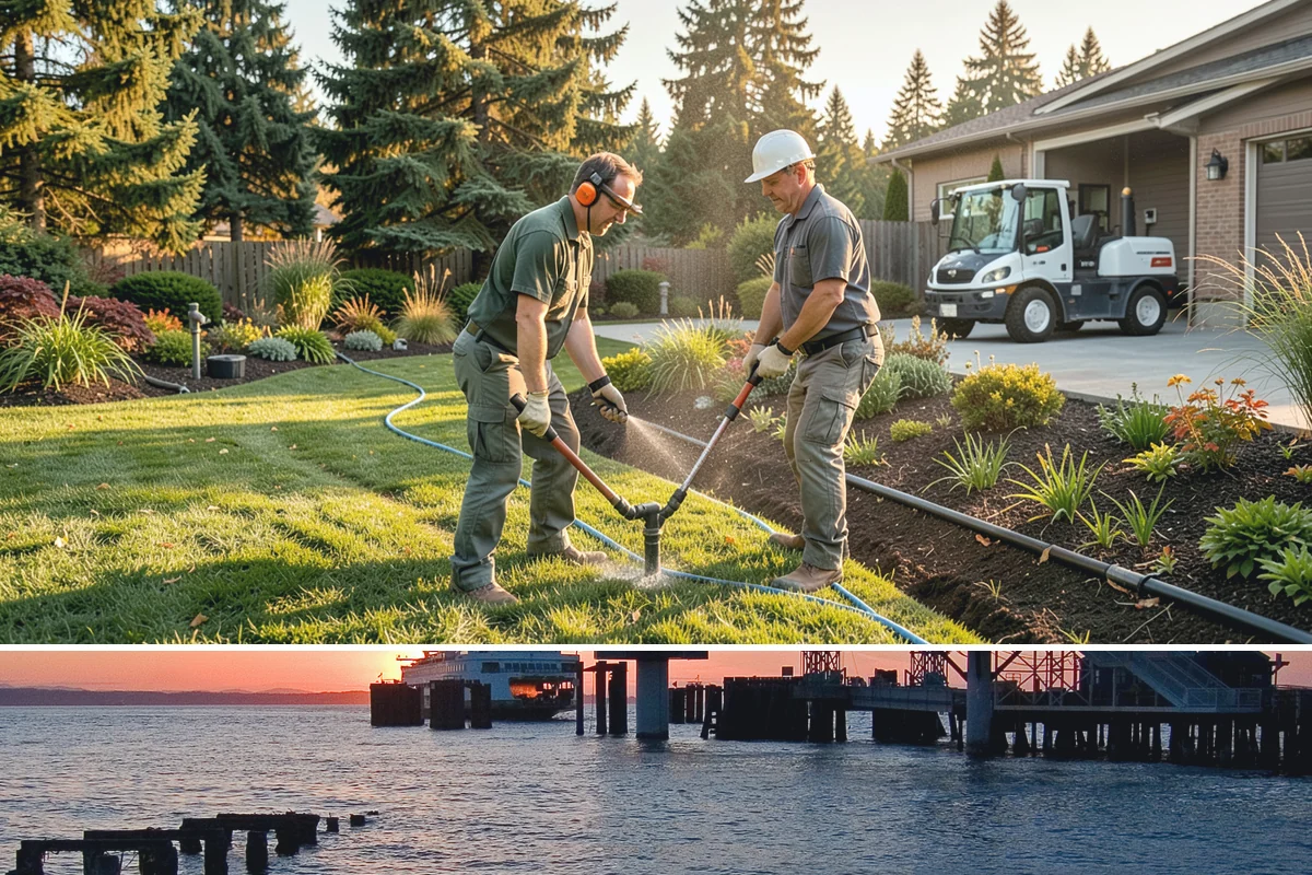Mexican Beach Pebble Installation in Edmonds, Snohomish County, WA - Mexican beach pebble installs in any season, though it looks its dramatic best glistening under our wet Northwest skies right...