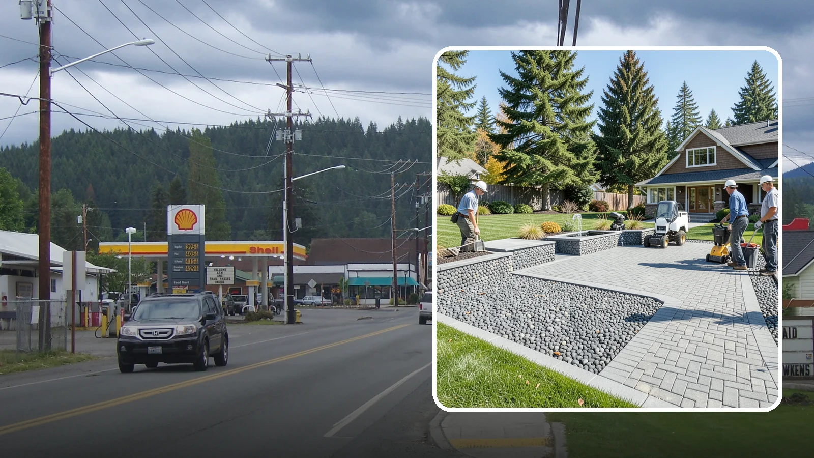 Mexican Beach Pebble Installation in Granite Falls, Snohomish County, WA - Smooth, dark, ocean-tumbled pebbles that deliver a refined, high-end look for modern beds and water features.