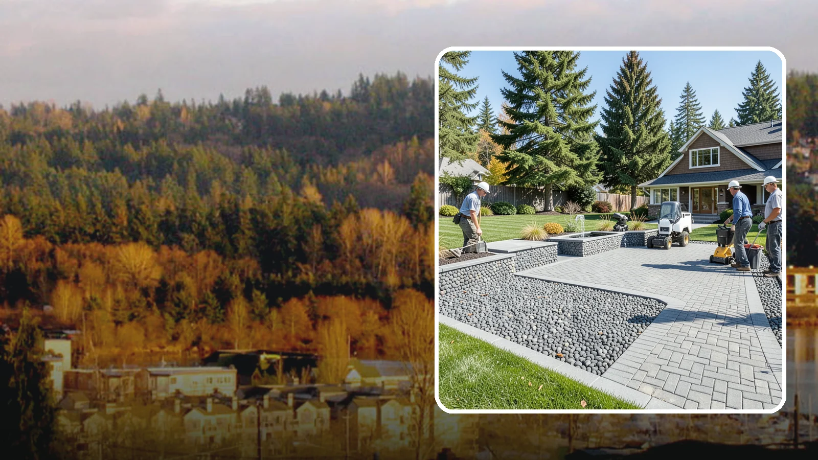 Mexican Beach Pebble Installation in Kenmore, King County, WA - Smooth, dark, ocean-tumbled pebbles that deliver a refined, high-end look for modern beds and water features.