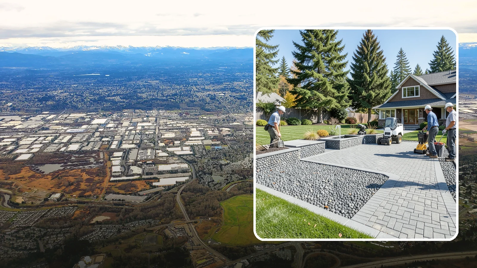Mexican Beach Pebble Installation in Kent, King County, WA - Smooth, dark, ocean-tumbled pebbles that deliver a refined, high-end look for modern beds and water features.
