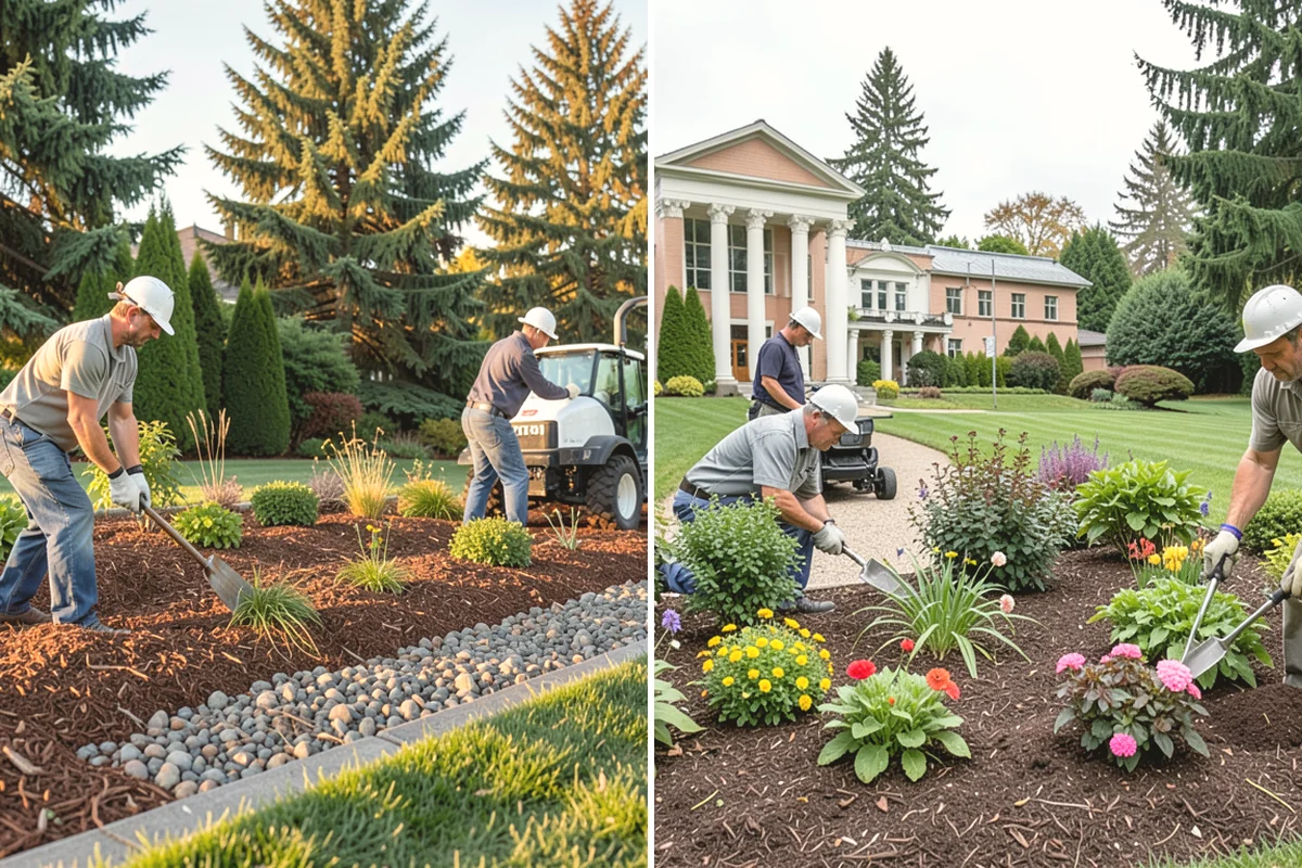 Mexican Beach Pebble Installation in La Conner, Skagit County, WA - Shape and grade the feature bed with clean, defined edges
