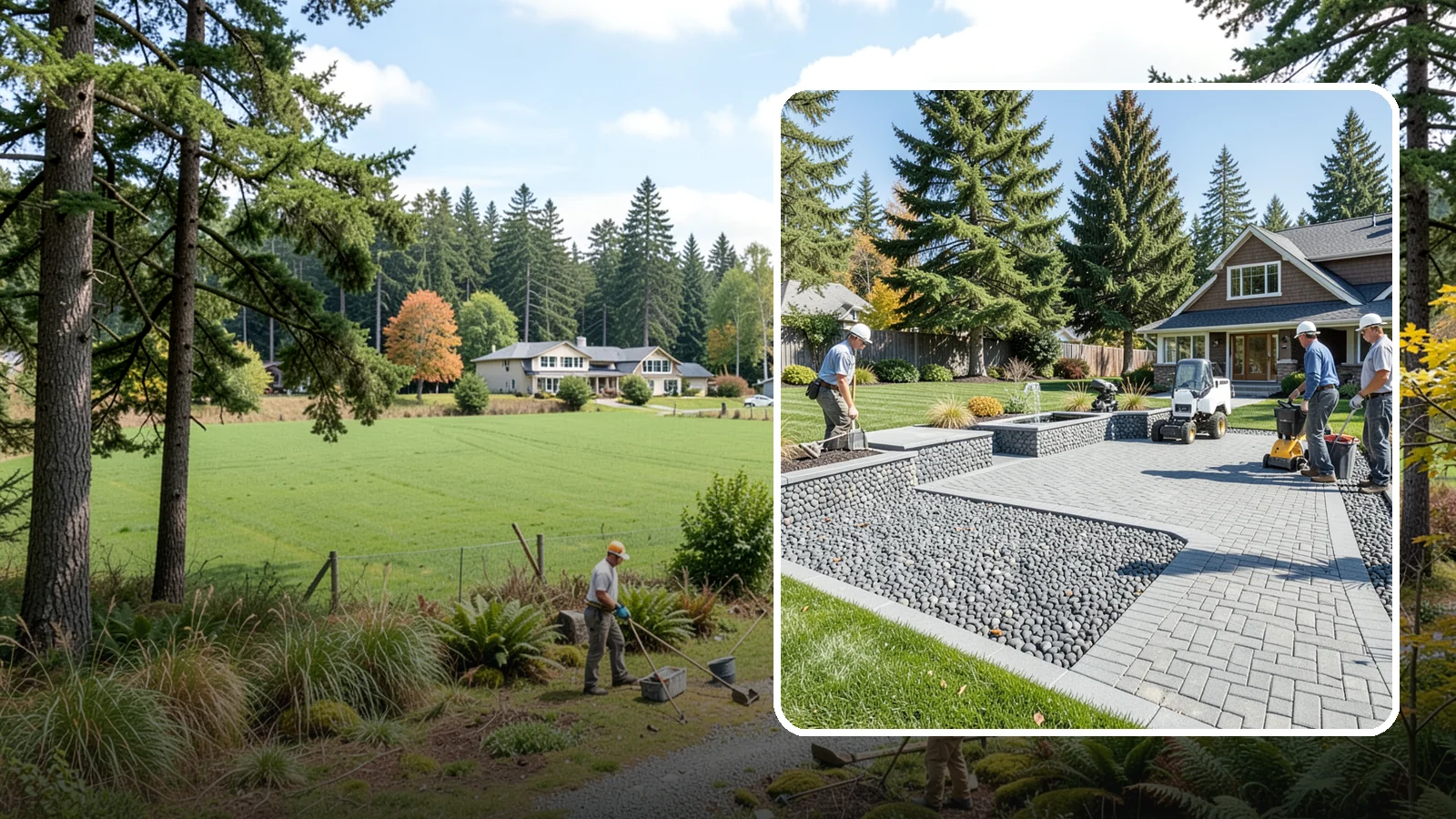 Mexican Beach Pebble Installation in Lyman, Skagit County, WA - Smooth, dark, ocean-tumbled pebbles that deliver a refined, high-end look for modern beds and water features.