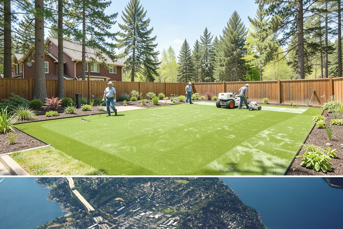 Mexican Beach Pebble Installation in Mercer Island, King County, WA - Mexican beach pebble installs in any season, though it looks its dramatic best glistening under our wet Northwest skies right...