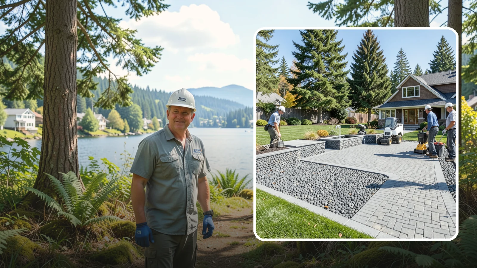 Mexican Beach Pebble Installation in Milton, King County, WA - Smooth, dark, ocean-tumbled pebbles that deliver a refined, high-end look for modern beds and water features.