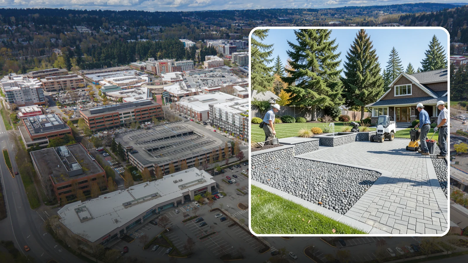 Mexican Beach Pebble Installation in Redmond, King County, WA - Smooth, dark, ocean-tumbled pebbles that deliver a refined, high-end look for modern beds and water features.