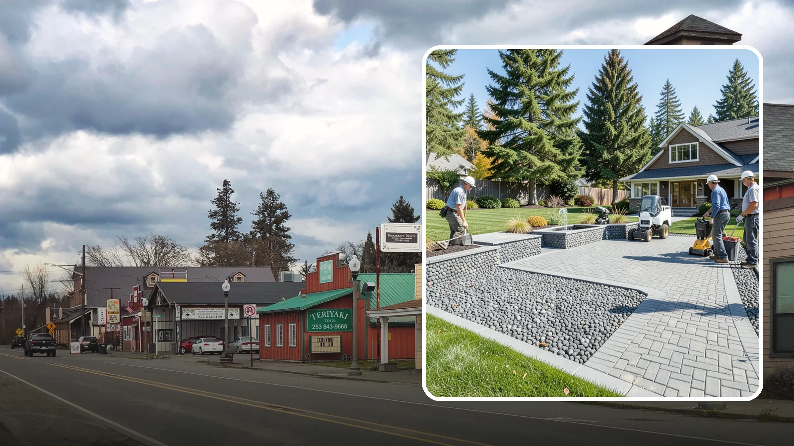 Mexican Beach Pebble Installation in Roy, Pierce County, WA - Smooth, dark, ocean-tumbled pebbles that deliver a refined, high-end look for modern beds and water features.