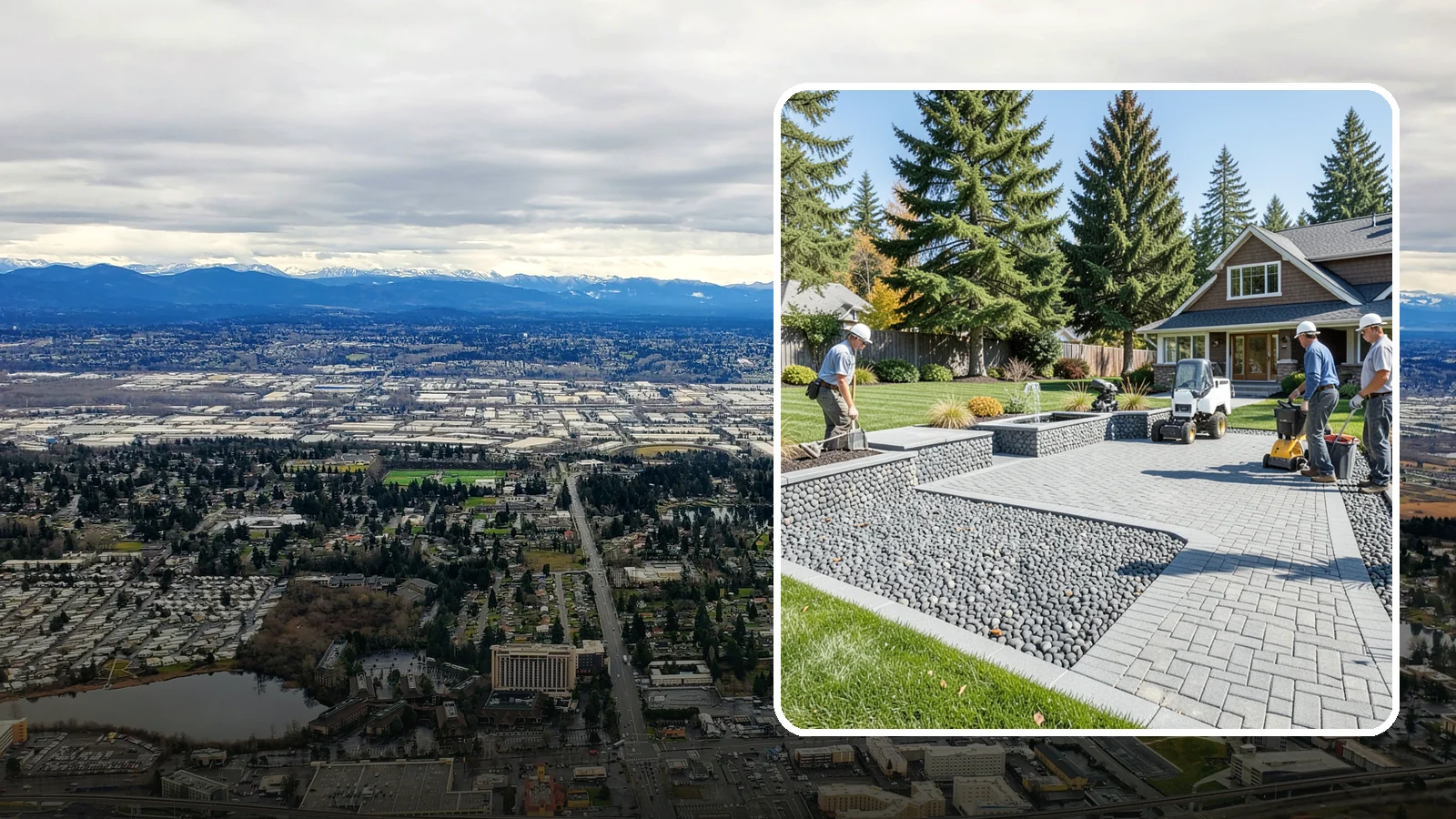 Mexican Beach Pebble Installation in SeaTac, King County, WA - Smooth, dark, ocean-tumbled pebbles that deliver a refined, high-end look for modern beds and water features.