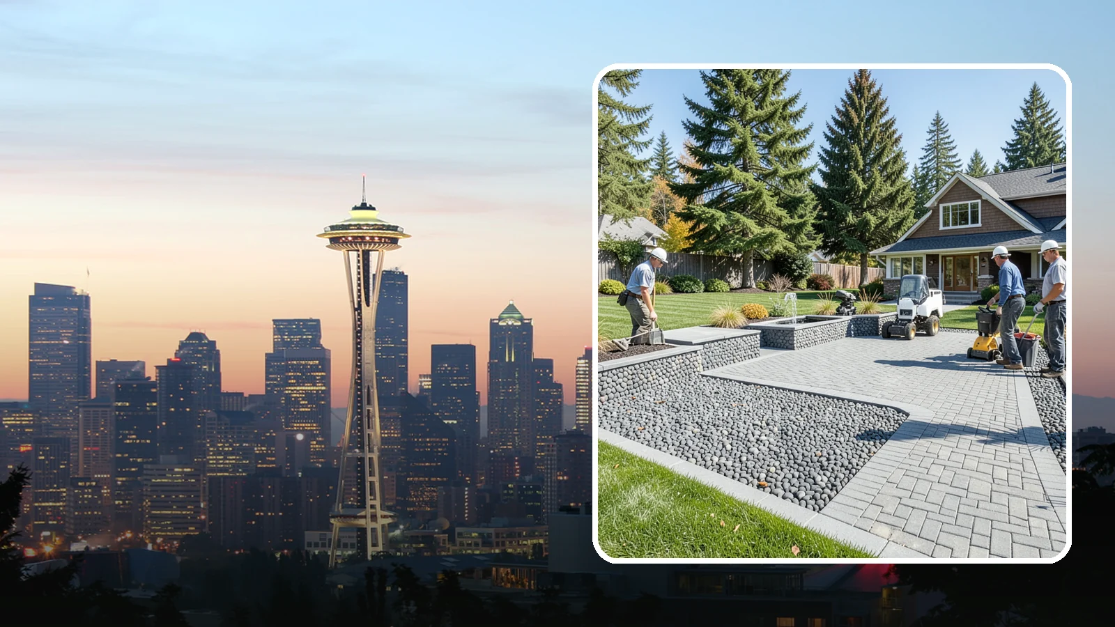 Mexican Beach Pebble Installation in Seattle, King County, WA - Smooth, dark, ocean-tumbled pebbles that deliver a refined, high-end look for modern beds and water features.