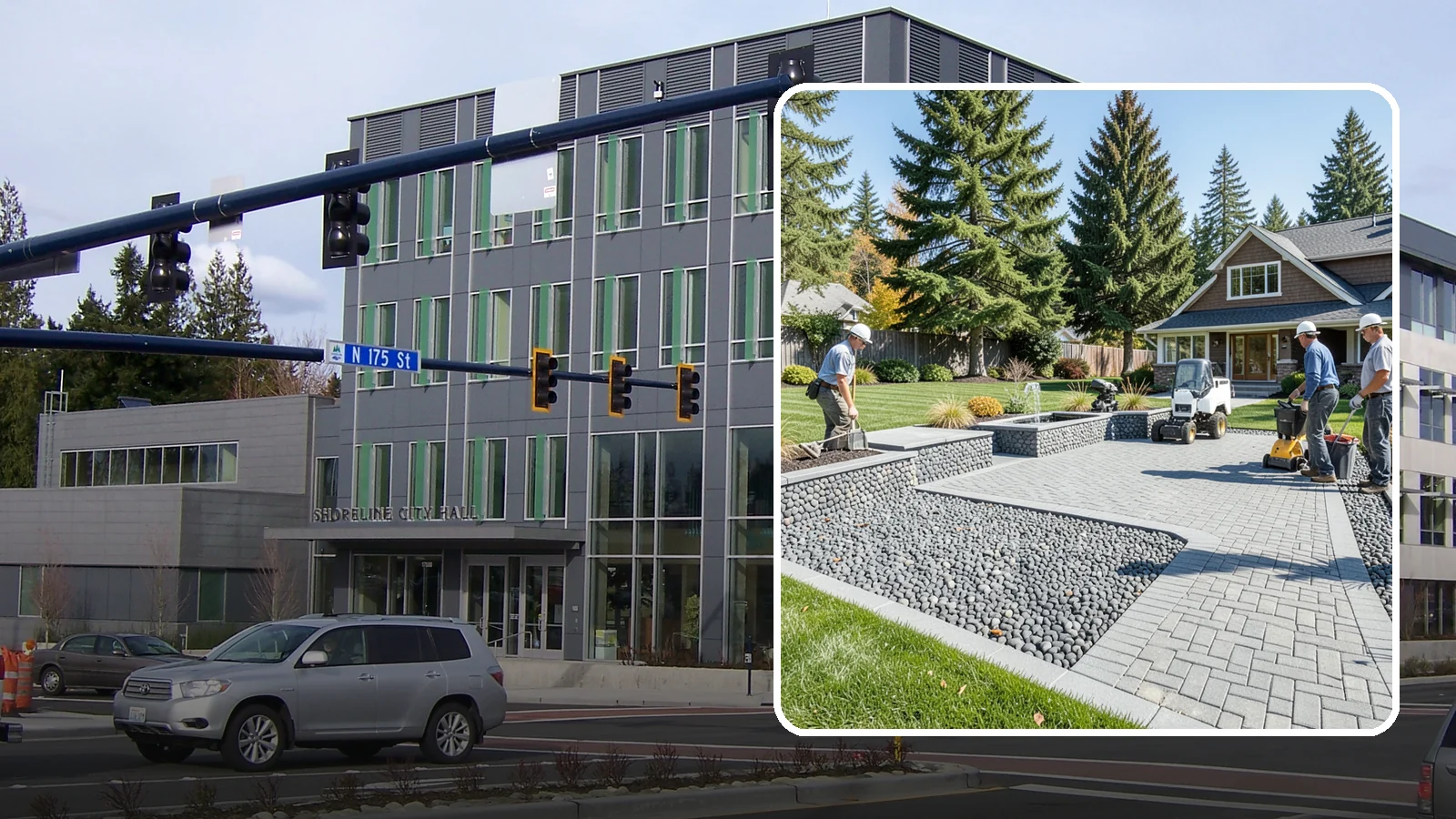 Mexican Beach Pebble Installation in Shoreline, King County, WA - Smooth, dark, ocean-tumbled pebbles that deliver a refined, high-end look for modern beds and water features.