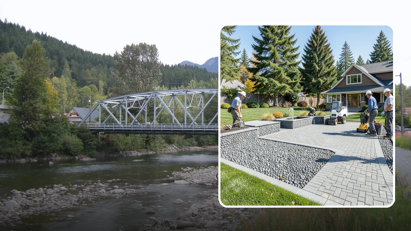 Mexican Beach Pebble Installation in Skykomish, King County, WA - Smooth, dark, ocean-tumbled pebbles that deliver a refined, high-end look for modern beds and water features.