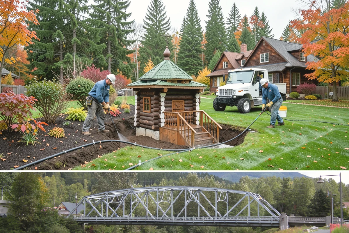 Mexican Beach Pebble Installation in Skykomish, King County, WA - Mexican beach pebble installs in any season, though it looks its dramatic best glistening under our wet Northwest skies right...