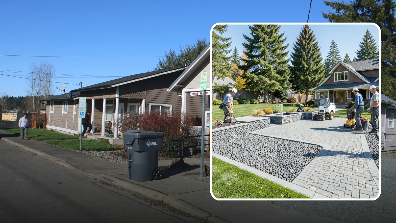 Mexican Beach Pebble Installation in South Prairie, Pierce County, WA - Smooth, dark, ocean-tumbled pebbles that deliver a refined, high-end look for modern beds and water features.