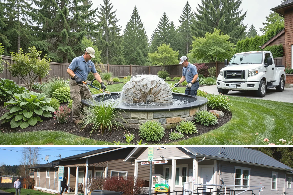 Mexican Beach Pebble Installation in South Prairie, Pierce County, WA - Mexican beach pebble installs in any season, though it looks its dramatic best glistening under our wet Northwest skies right...