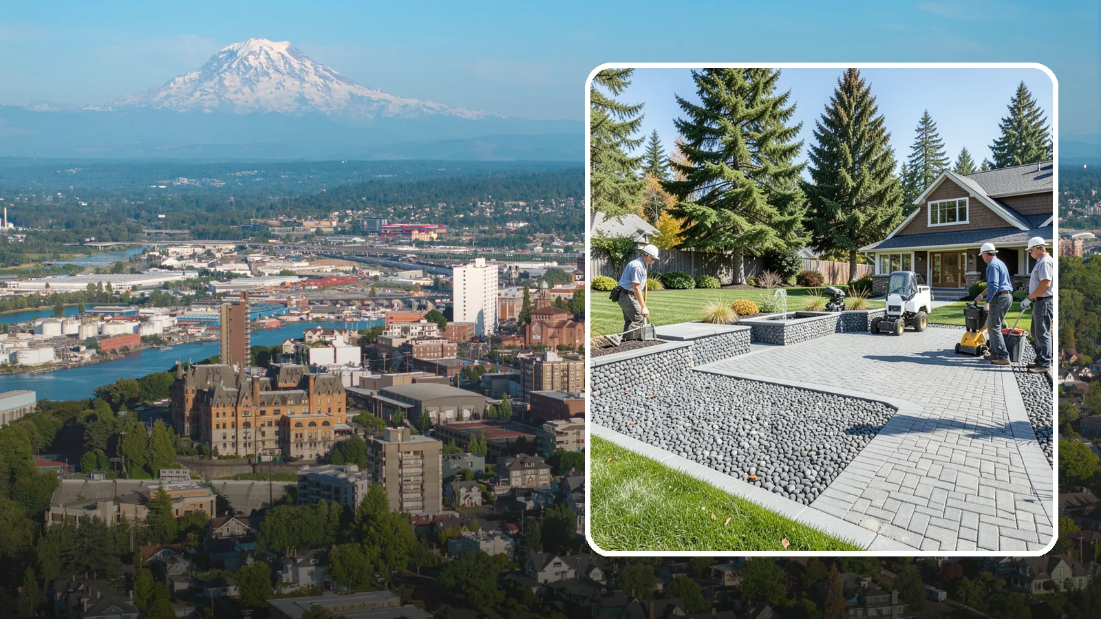 Mexican Beach Pebble Installation in Tacoma, Pierce County, WA - Smooth, dark, ocean-tumbled pebbles that deliver a refined, high-end look for modern beds and water features.