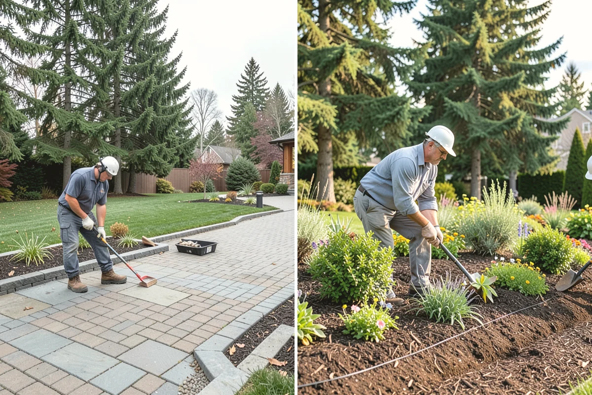 Mexican Beach Pebble Installation in University Place, Pierce County, WA - Shape and grade the feature bed with clean, defined edges