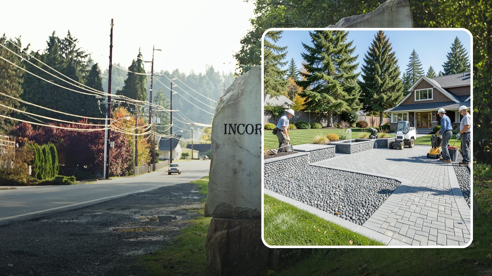 Mexican Beach Pebble Installation in Wilkeson, Pierce County, WA - Smooth, dark, ocean-tumbled pebbles that deliver a refined, high-end look for modern beds and water features.