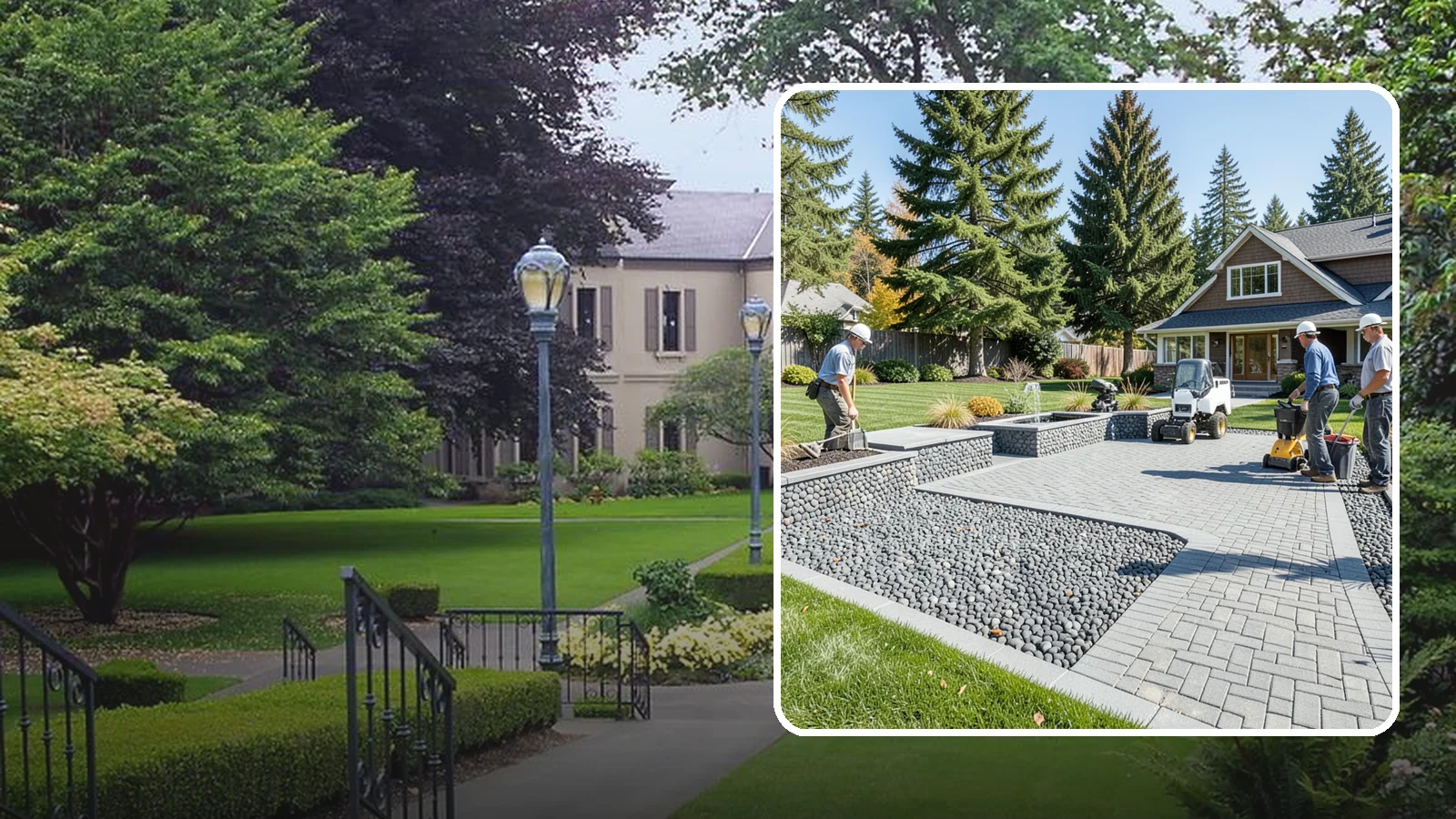 Mexican Beach Pebble Installation in Woodinville, King County, WA - Smooth, dark, ocean-tumbled pebbles that deliver a refined, high-end look for modern beds and water features.