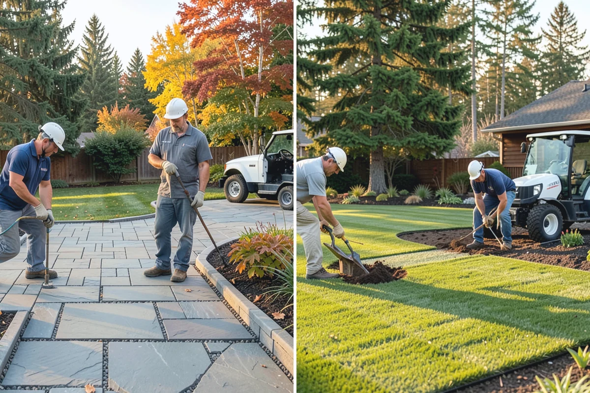 Mulch Installation in Beaux Arts Village, King County, WA - Edge and define the bed lines