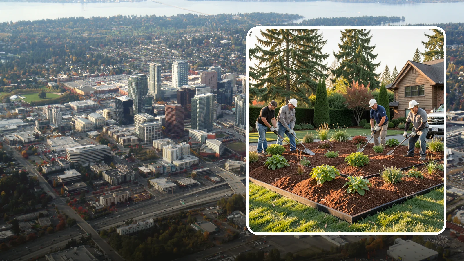 Mulch Installation in Bellevue, King County, WA - Fresh mulch spread across beds to lock in moisture, block weeds, and give your landscape a clean, finished look.
