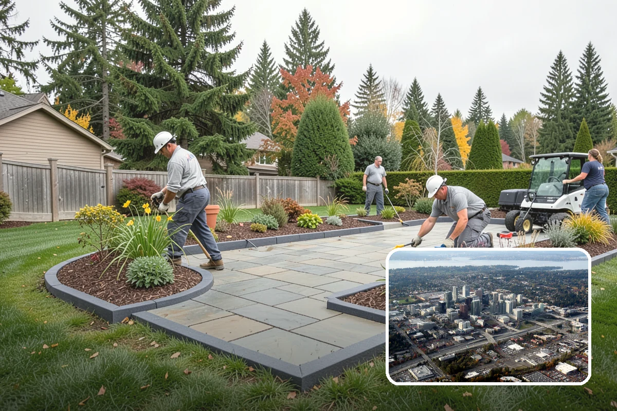 Mulch Installation in Bellevue, King County, WA - Locks in soil moisture and cuts watering