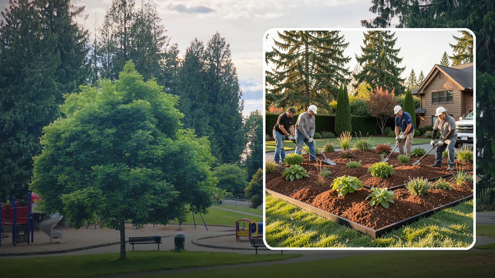 Mulch Installation in Bonney Lake, Pierce County, WA - Fresh mulch spread across beds to lock in moisture, block weeds, and give your landscape a clean, finished look.