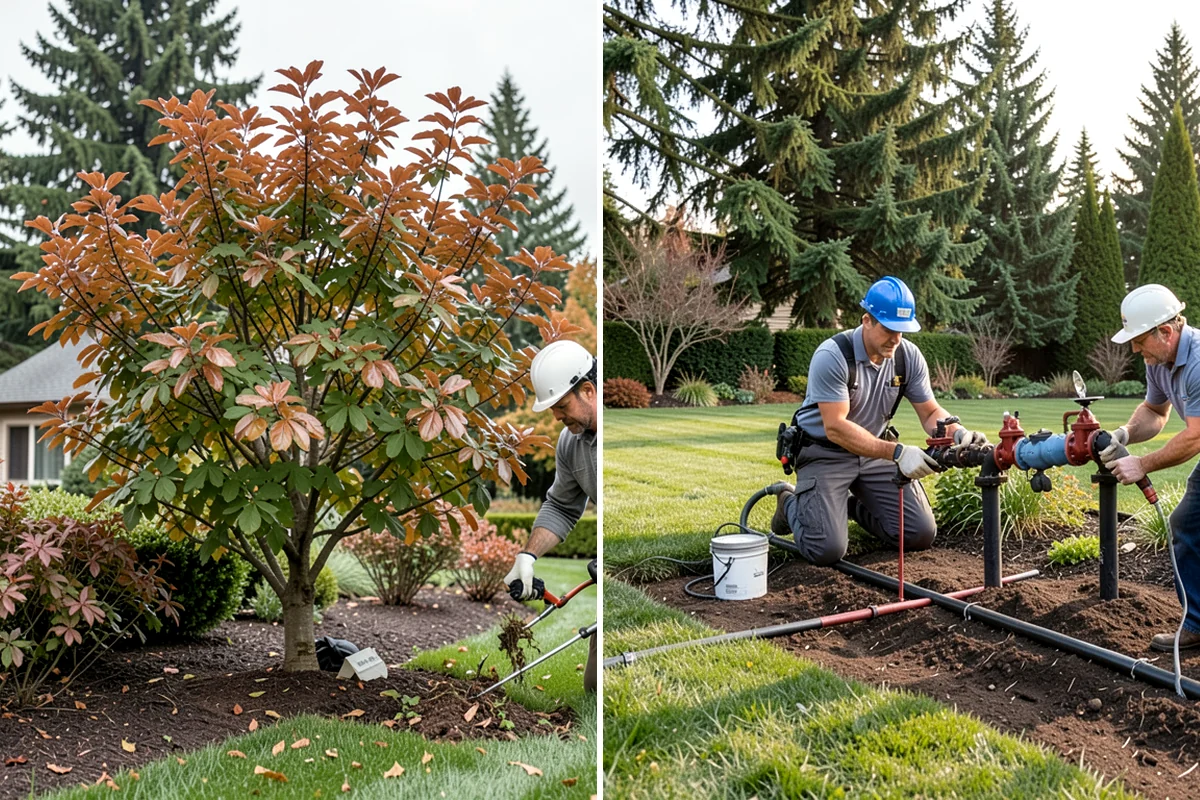 Mulch Installation in Clyde Hill, King County, WA - Edge and define the bed lines